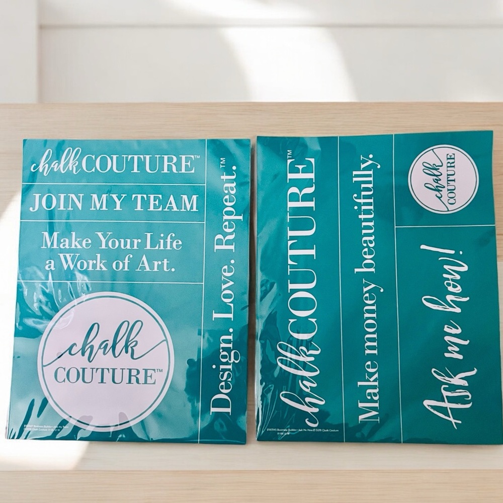 * BUSINESS BUILDER ~ Set of 2 Chalk Couture Reusable Transfer Stencil ~ 8.5x11